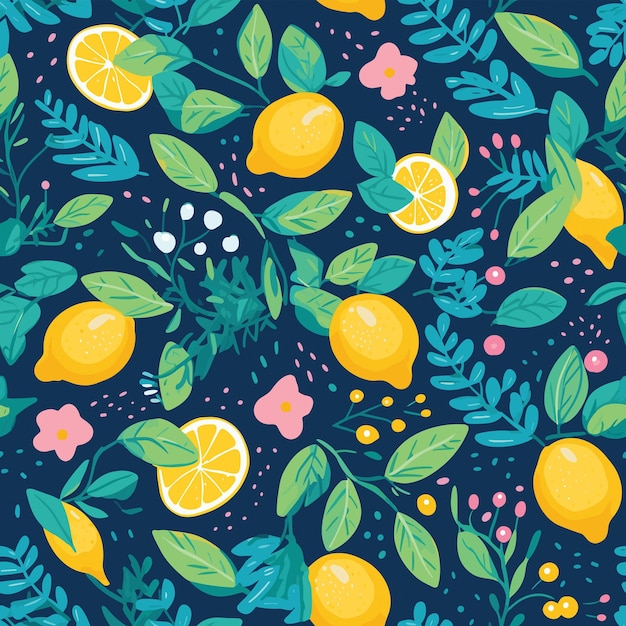 Patrón de limones coloridos sin costuras