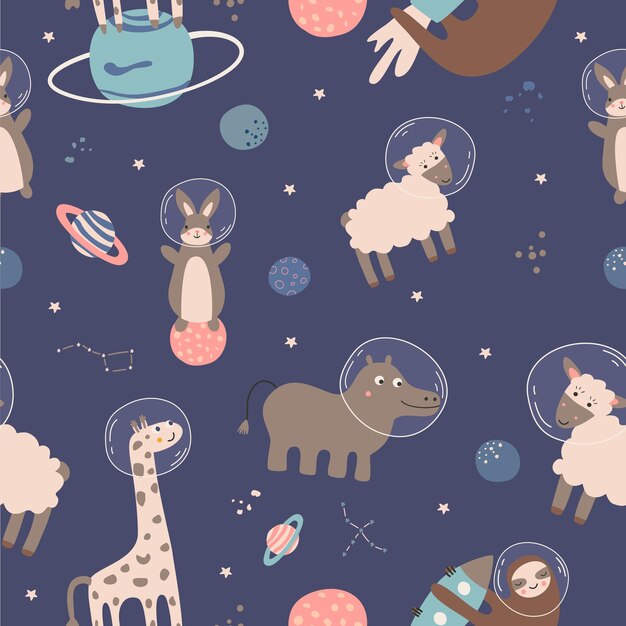 el patrón lindo de los elementos del espacio ilustración vectorial