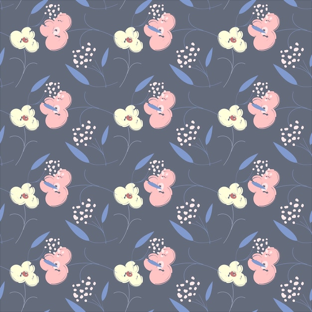Patrón lindo simple en pequeñas flores. Millefleurs shabby chic. Fondo floral transparente para vestido, fabricación, fondos de pantalla, impresión, papel de regalo y álbumes de recortes.