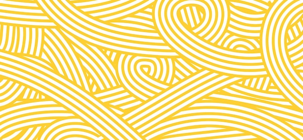Patrón de línea abstracta fondo de espagueti para diseño textura lineal geométrica de fideos amarillos o