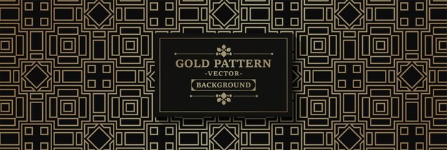 Patrón de línea abstracta de oro oscuro de lujo