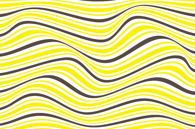 patrón de línea de distorsión ondulada de color marrón amarillo abstracto simple