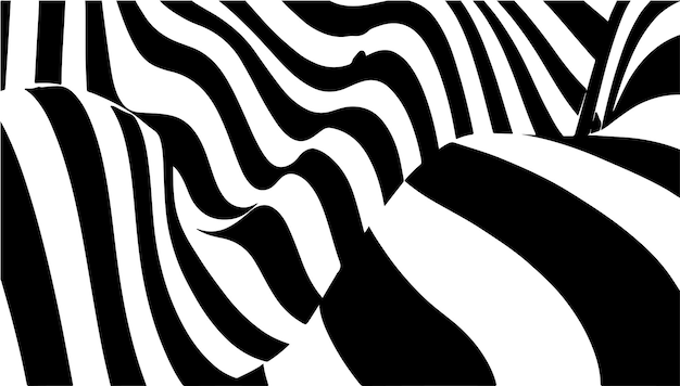 Patrón de línea horizontal Patrón de medio tono Fondo abstracto de líneas onduladas Negro blanco