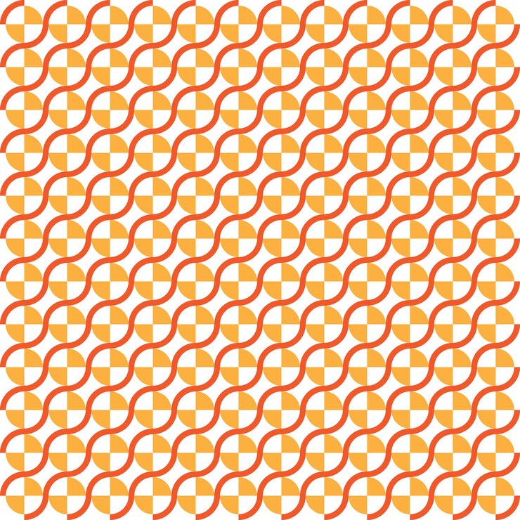Un patrón de línea de onda geométrica sin costuras en tonos amarillos y rojos vibrantes plantilla vectorial editable