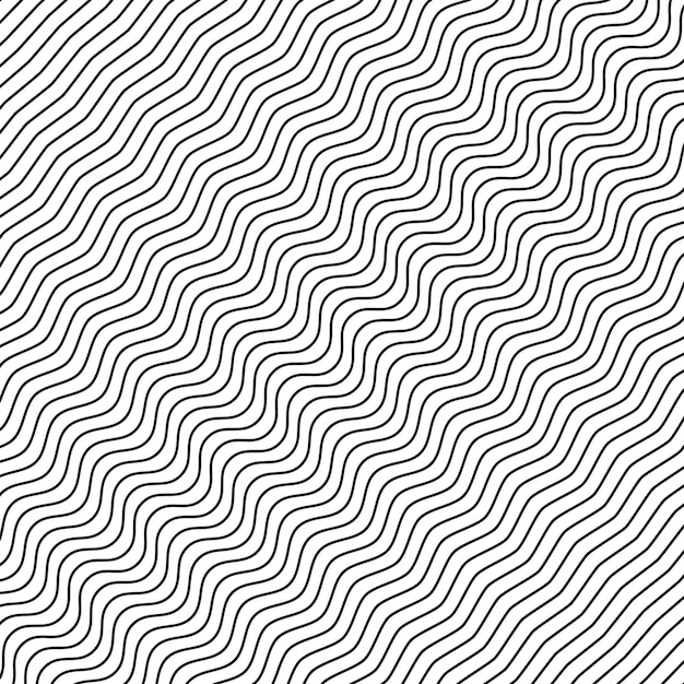 Patrón de línea ondulada Diseño vectorial abstracto Ondas blancas y negras Textura geométrica sin costuras
