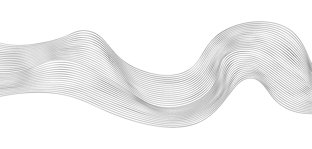 Patrón de línea ondulada vectorial abstracto con diseño de flujo suave
