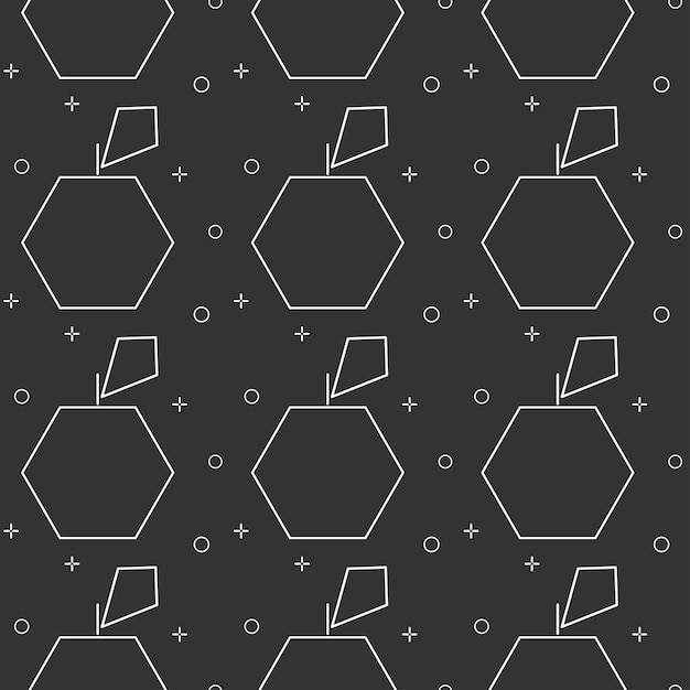 patrón línea plana manzanas geometría
