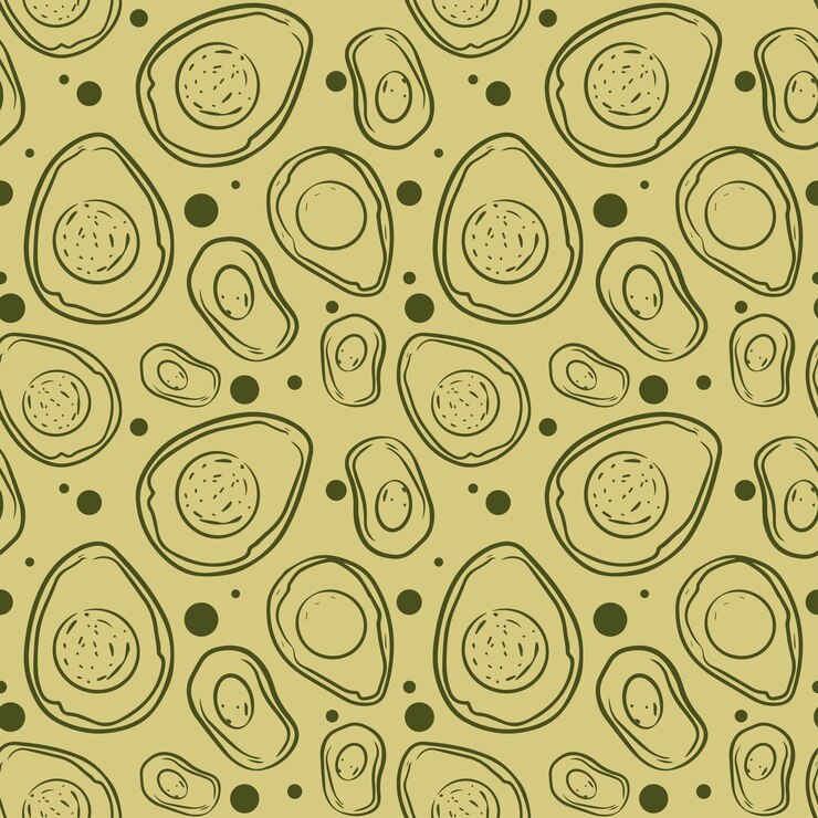 Patrón de línea transparente de aguacate para fondos, pancartas, pegatinas, postales, cubiertas, textiles, etc.
