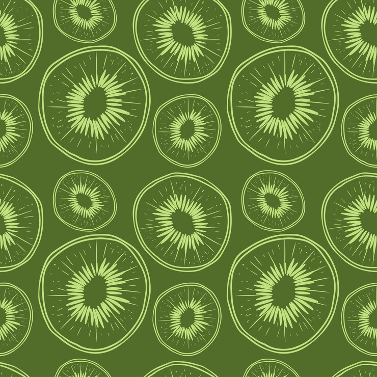 Patrón lineal de kiwi en un estilo simple para papel tapiz de fondo banner textiles papel de regalo Colección de frutas