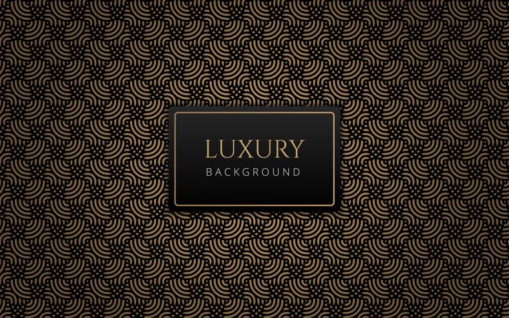 Vector patrón lineal negro y dorado abstracto de lujo plantilla de fondo premium formal para invitación