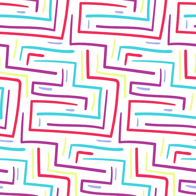 Patrón de líneas de ángulo colorido escandinavo abstracto