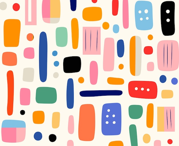 patrón de líneas coloridas con dos líneas y algunos pequeños cuadrados minimalismo colorido formas alargadas