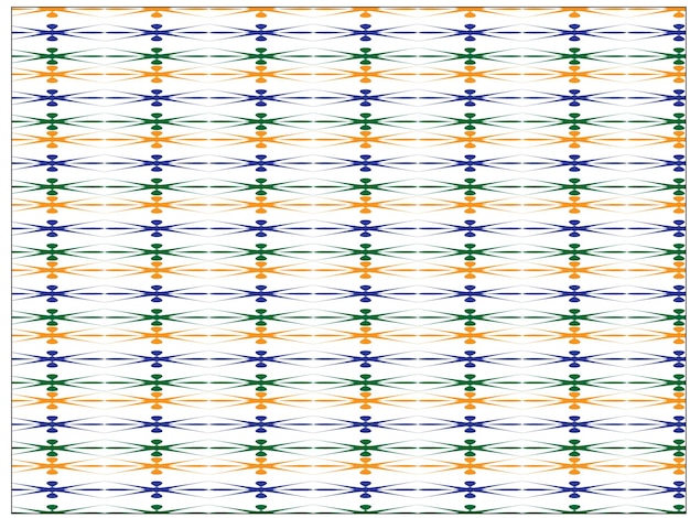 un patrón de líneas coloridas con un fondo de color arco iris