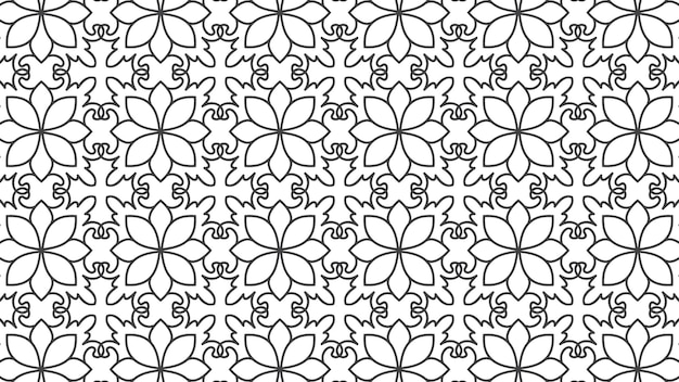 Patrón de líneas sin costura floral geométrico