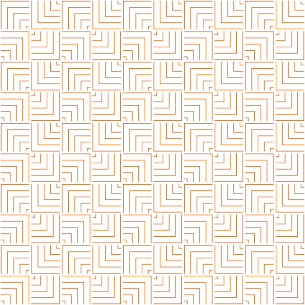 Patrón de líneas y cuadrados geométricos abstractos sin costuras naranjas y blancas que se superponen