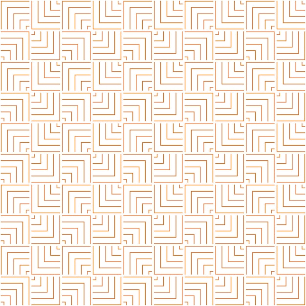 Patrón de líneas y cuadrados geométricos abstractos sin costuras naranjas y blancas que se superponen