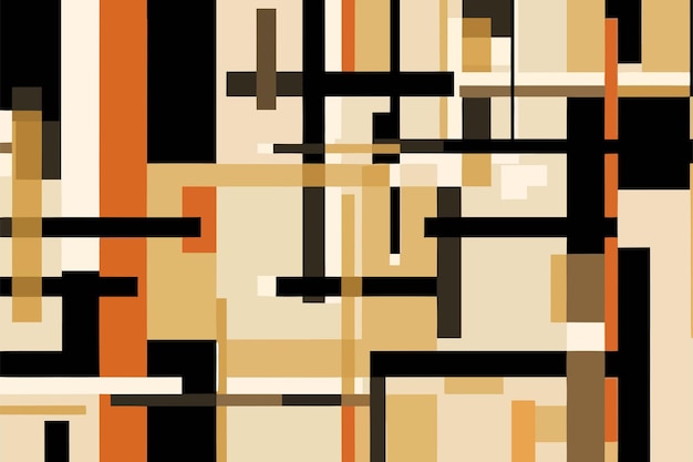 Patrón de líneas en naranja oliva y marrón Elementos constructivistas Líneas que se cruzan Beige claro