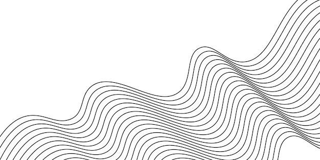 Patrón de líneas negras sobre fondo blanco Ilustración vectorial