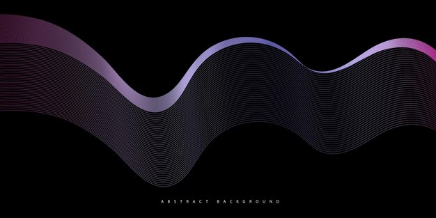 Patrón de líneas de onda abstracta curva suave que fluye fondo dinámico aislado Ilustración vectorial