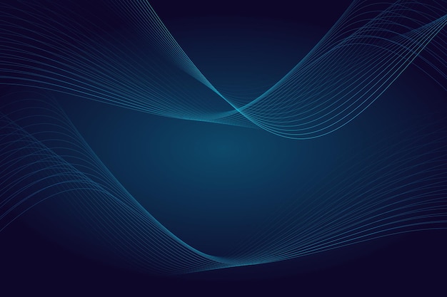Patrón de líneas de onda abstractas curva suave fluyendo fondo dinámico aislado