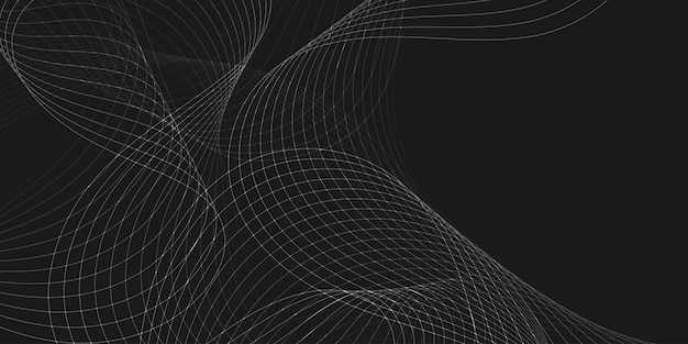 Patrón de líneas de onda abstractasFondo negro Ilustración vectorial