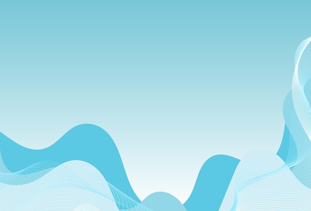 Patrón de líneas de onda azul Fondo abstracto Banner moderno Marco de papel tapiz Ilustración vectorial