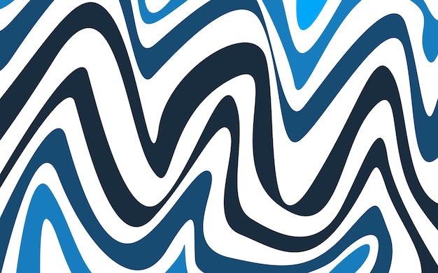 Patrón de líneas onduladas sin costuras con fondo blanco Textura repetitiva vectorial Rayas onduladas azules