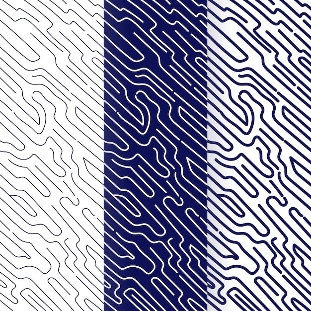 Vector patrón de líneas redondeadas de lujo abstracto