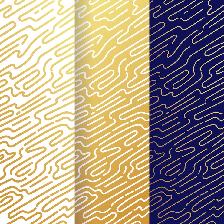 Vector patrón de líneas redondeadas de lujo abstracto