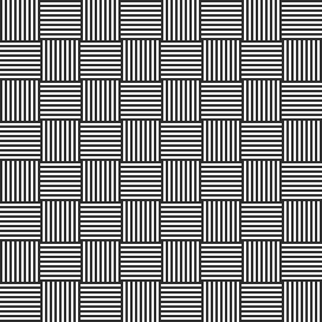 patrón de líneas de tejido sin costuras cuadrícula geométrica fondo blanco y negro