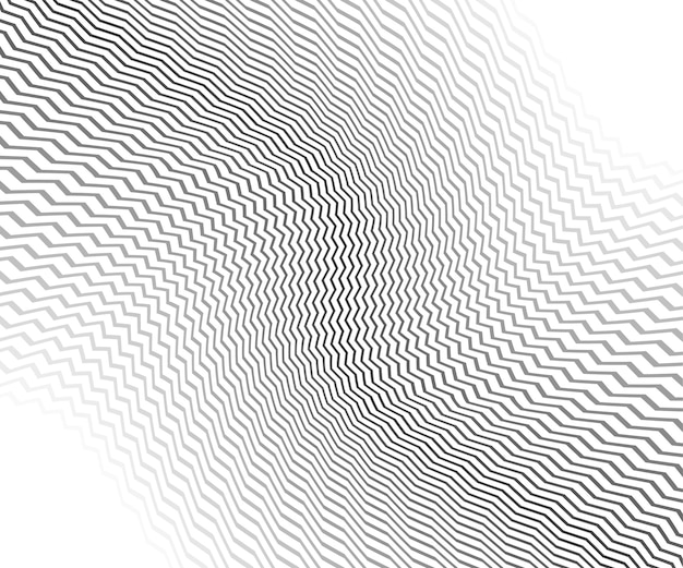 Patrón de líneas en zigzag de onda Línea ondulada negra sobre fondo blanco Ilustración vectorial de textura