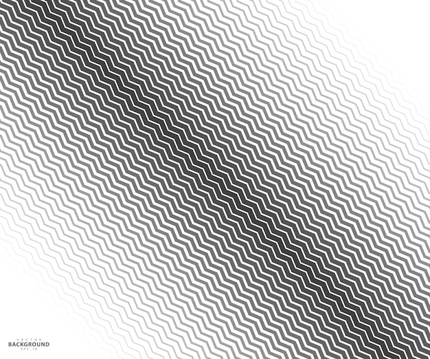 Patrón de líneas en zigzag de onda Línea ondulada negra sobre fondo blanco Ilustración vectorial de textura
