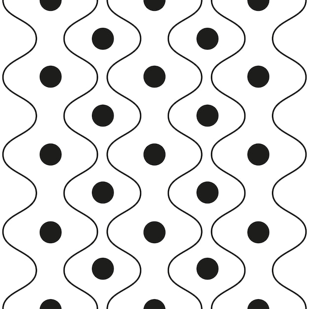 Patrón de líneas en zigzag con puntos sobre fondo blanco