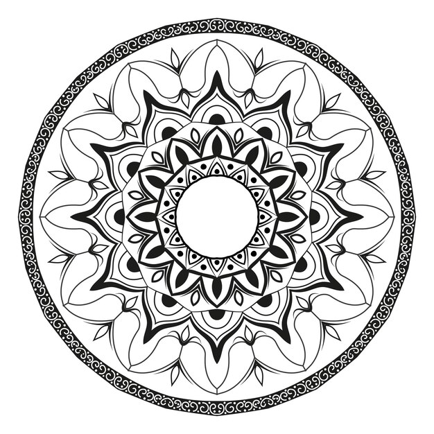 Vector patrón de lujo étnico mandala arabesco ornamental colorido mandala patrón circular alpona