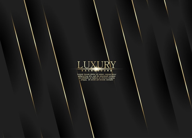 Patrón de lujo de fondo premium rayas de brillo dorado textura de línea dorado patrón negro