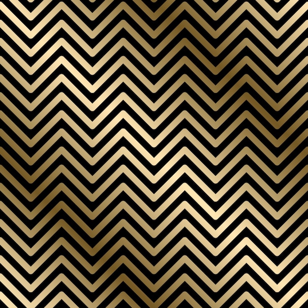 Patrón de lujo geométrico en zigzag transparente de vector fondo rayado creativo Diseño rico en oro