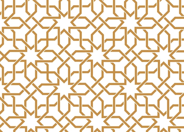 Patrón de lujo de oro abstracto sin costuras en fondo vectorial de estilo árabe