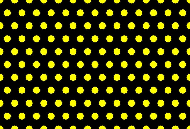 Patrón de lunares amarillos y negros. Fondo vectorial de textura punteada monocromática grande.