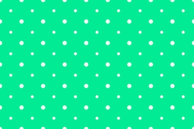 Patrón de lunares sin costuras. Adorno de lunares repetido con puntos grandes y pequeños sobre fondo verde