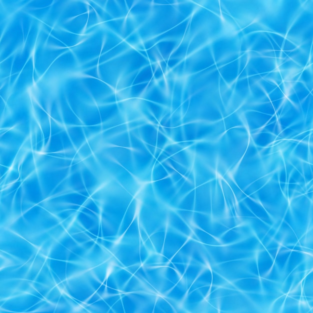 Vector patrón de luz azul océano transparente mar ondulado con pequeños rayos de sol dispersos. piscina de textura. azul brillante reflejos de la luz del sol.