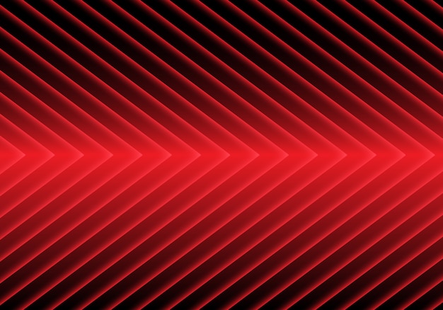 Patrón de luz de flecha roja sobre fondo negro.