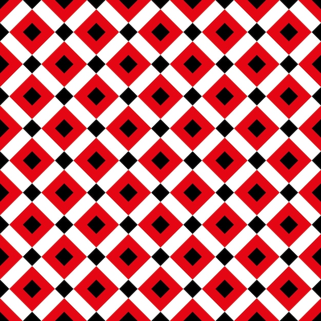 Patrón de malla de rectángulo vintage de textura de rejilla repetible de cuadrados rojos y negros de lujo vectorial sin costuras