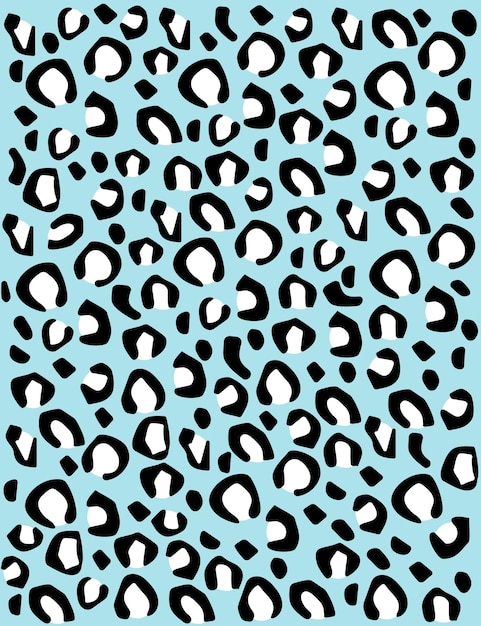 Patrón de manchas abstractas de leopardo sobre fondo azul