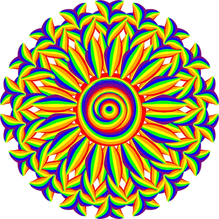 Vector patrón de mandala abstracto diseño de ornamento redondo