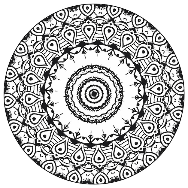 Patrón de mandala abstracto vectorial. Arte en la pared. Libro para colorear Patrón de encaje El tatuaje.