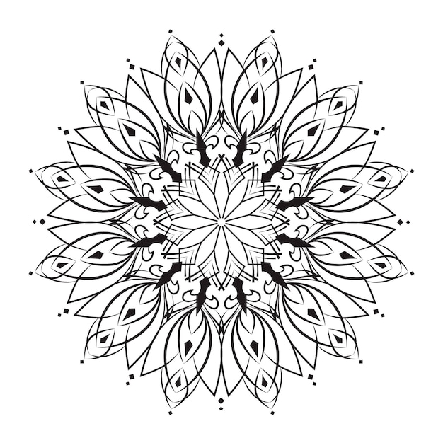 Patrón de mandala en blanco y negro Libro para colorear