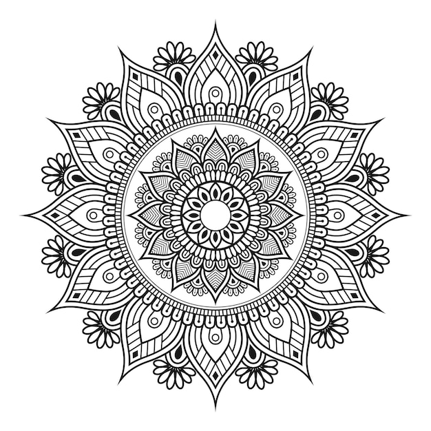 patrón de mandala en blanco y negro