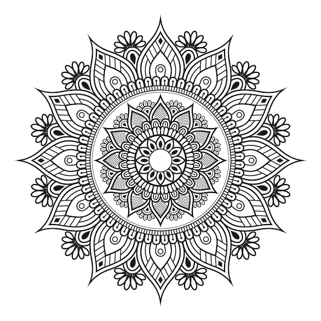 patrón de mandala en blanco y negro