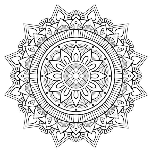 patrón de mandala en blanco y negro