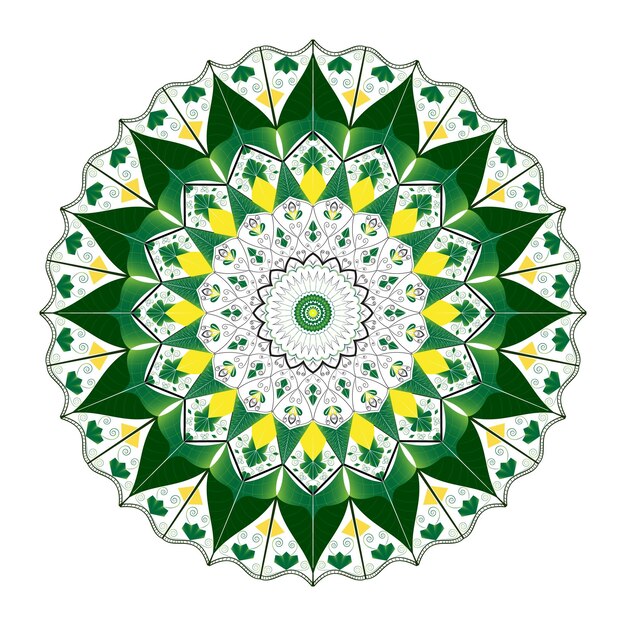 Patrón de mandala de color degradado sobre fondo de color. Fondo vectorial para yoga, meditación
